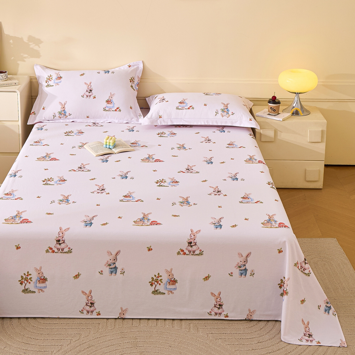 91家纺网 家纺一手货源 找家纺 元元家居（元元被业） 2025秋冬新款全棉纯棉磨毛印花单床单 彼得庄园