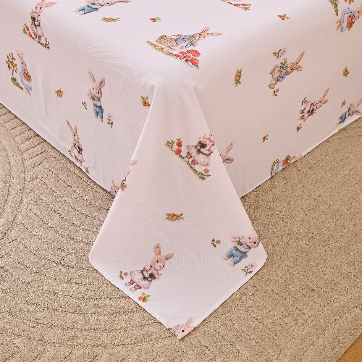 91家纺网 家纺一手货源 找家纺 元元家居（元元被业） 2025秋冬新款全棉纯棉磨毛印花单床单 彼得庄园