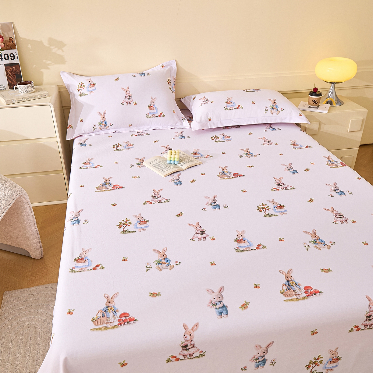 91家纺网 家纺一手货源 找家纺 元元家居（元元被业） 2025秋冬新款全棉纯棉磨毛印花单床单 彼得庄园