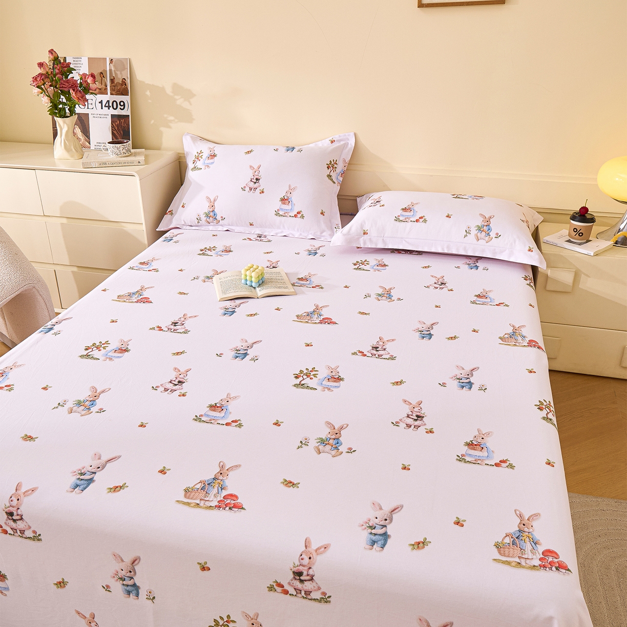 91家纺网 家纺一手货源 找家纺 元元家居（元元被业） 2025秋冬新款全棉纯棉磨毛印花单床单 彼得庄园