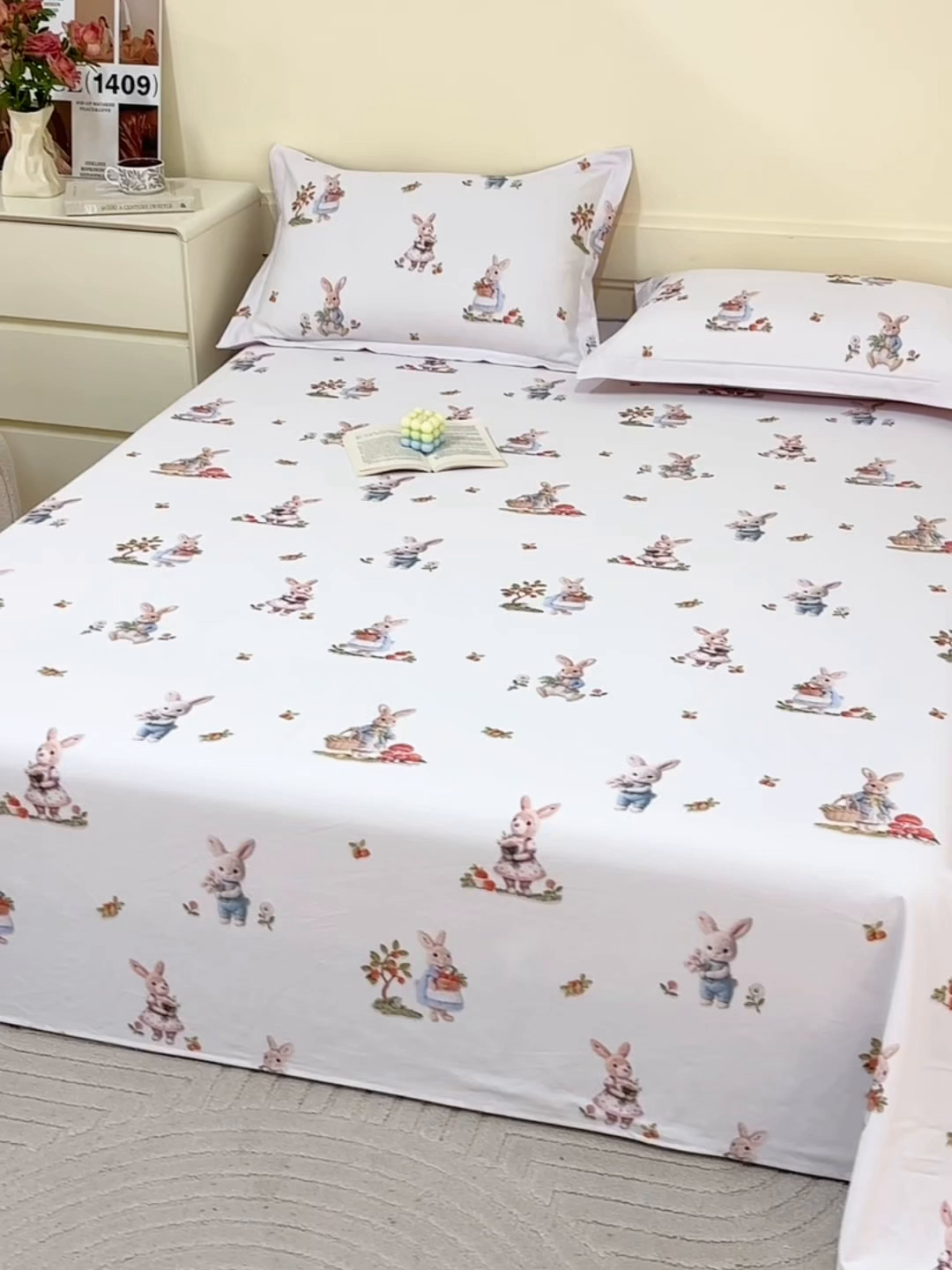 91家纺网 家纺一手货源 找家纺 元元家居（元元被业） 2025秋冬新款全棉纯棉磨毛印花单床单 彼得庄园