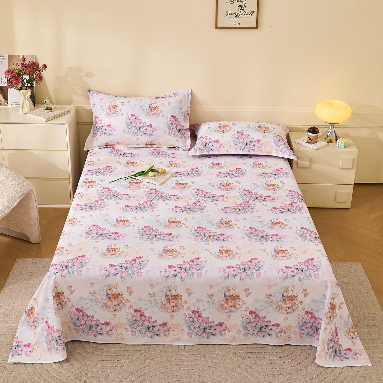 元元家居（元元被业） 2025秋冬新款全棉纯棉磨毛印花单床单 大漂亮