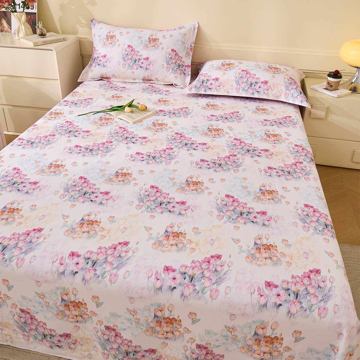 91家纺网 家纺一手货源 找家纺 元元家居（元元被业） 2025秋冬新款全棉纯棉磨毛印花单床单 大漂亮