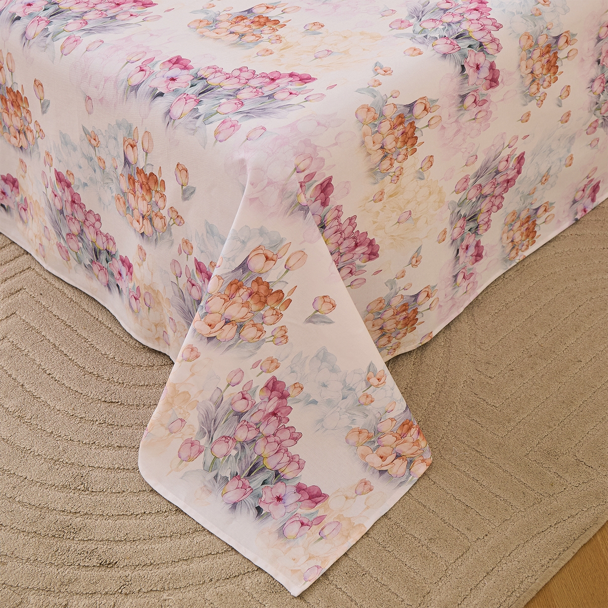 91家纺网 家纺一手货源 找家纺 元元家居（元元被业） 2025秋冬新款全棉纯棉磨毛印花单床单 大漂亮