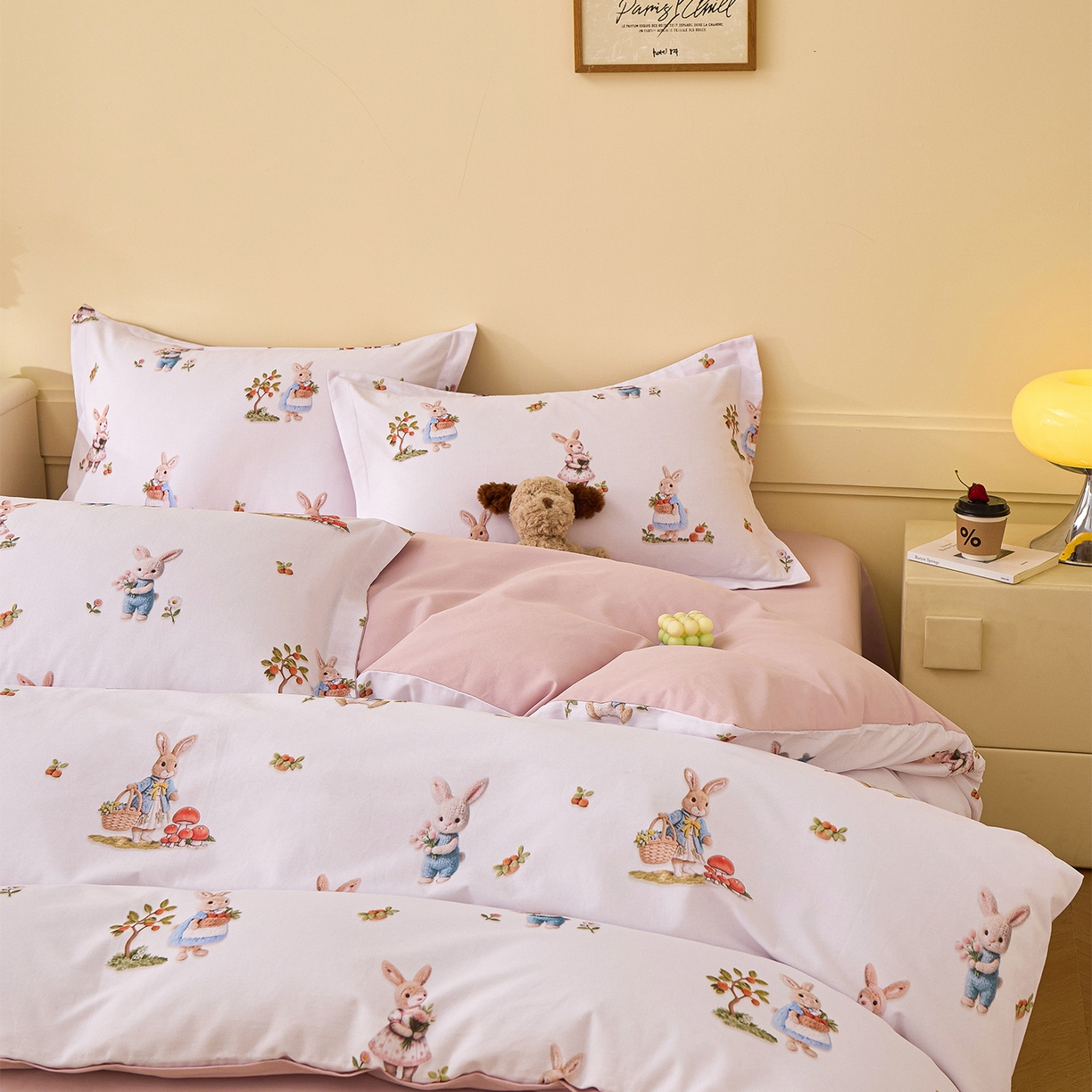 91家纺网 家纺一手货源 找家纺 元元家居（元元被业） 2025秋冬新款全棉纯棉磨毛印花四件套 彼得庄园