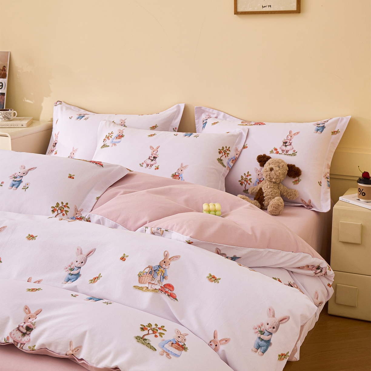 91家纺网 家纺一手货源 找家纺 元元家居（元元被业） 2025秋冬新款全棉纯棉磨毛印花四件套 彼得庄园