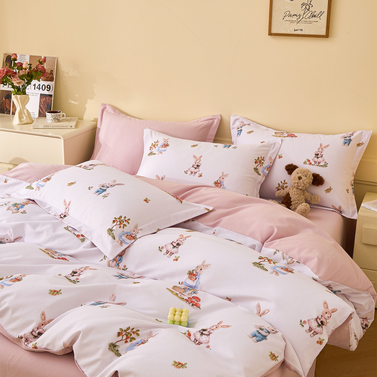 91家纺网 家纺一手货源 找家纺 元元家居（元元被业） 2025秋冬新款全棉纯棉磨毛印花四件套 彼得庄园