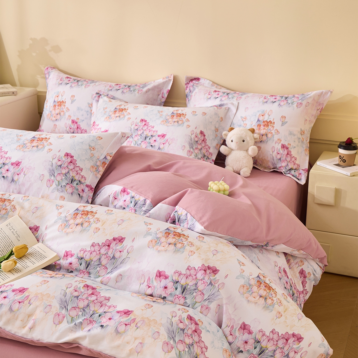 91家纺网 家纺一手货源 找家纺 元元家居（元元被业） 2025秋冬新款全棉纯棉磨毛印花四件套 大漂亮