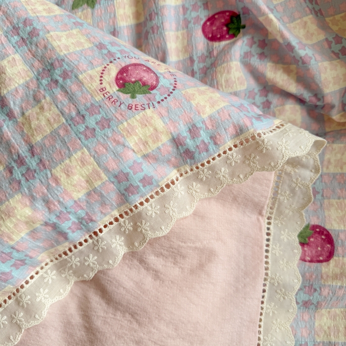 91家纺网 家纺一手货源 找家纺 （总）澜妃 2025新款云感双层纱镂空花边四件套