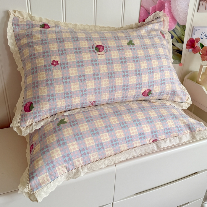 91家纺网 家纺一手货源 找家纺 （总）澜妃 2025新款云感双层纱镂空花边四件套