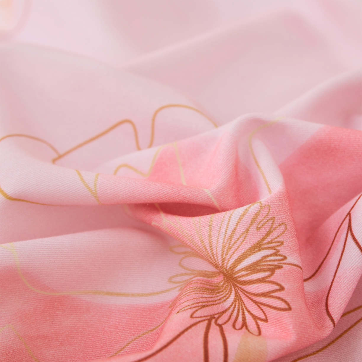 91家纺网 家纺一手货源 找家纺 元元家居（元元被业） 2025秋冬新款全棉纯棉磨毛印花四件套 光韵花季