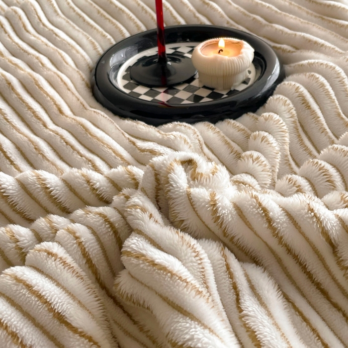 91家纺网 家纺一手货源 找家纺 小叮当家纺仓储工厂店 2025新款亲肤舒适成品抽条阳离子毛毯毯子-阳离子 阳离子-咖