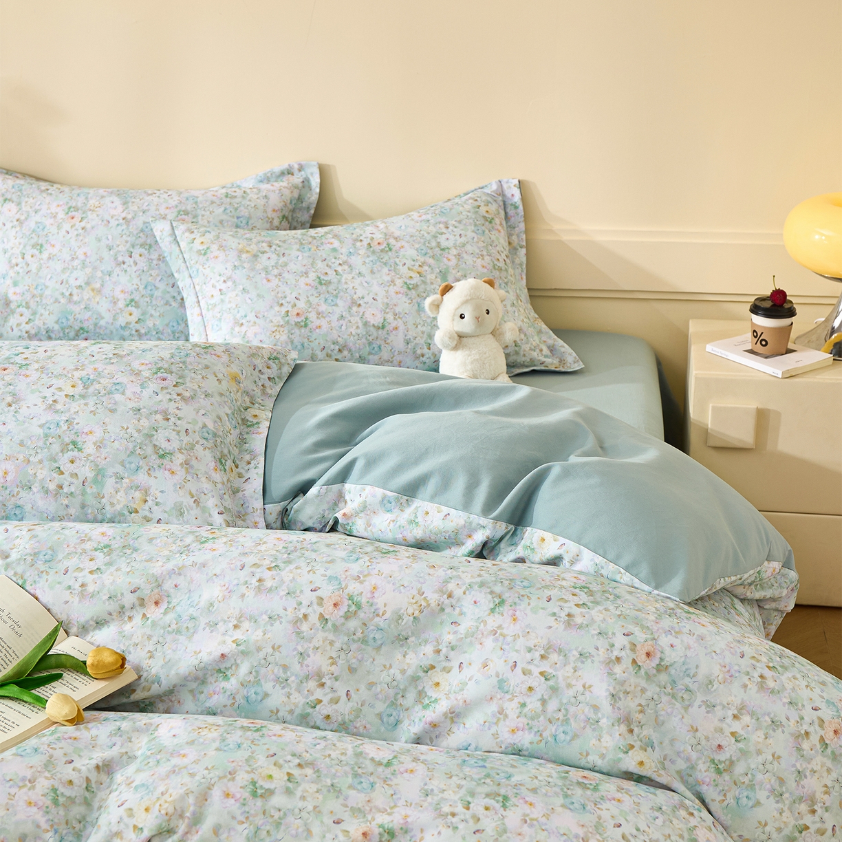 91家纺网 家纺一手货源 找家纺 元元家居（元元被业） 2025秋冬新款全棉纯棉磨毛印花四件套 锦云情深