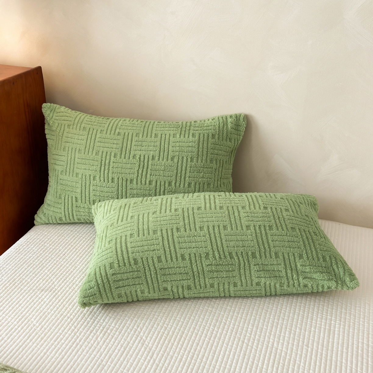 91家纺网 家纺一手货源 找家纺 欧邦 2025新款A类提花舒棉绒双面绒单层毯 青木绿