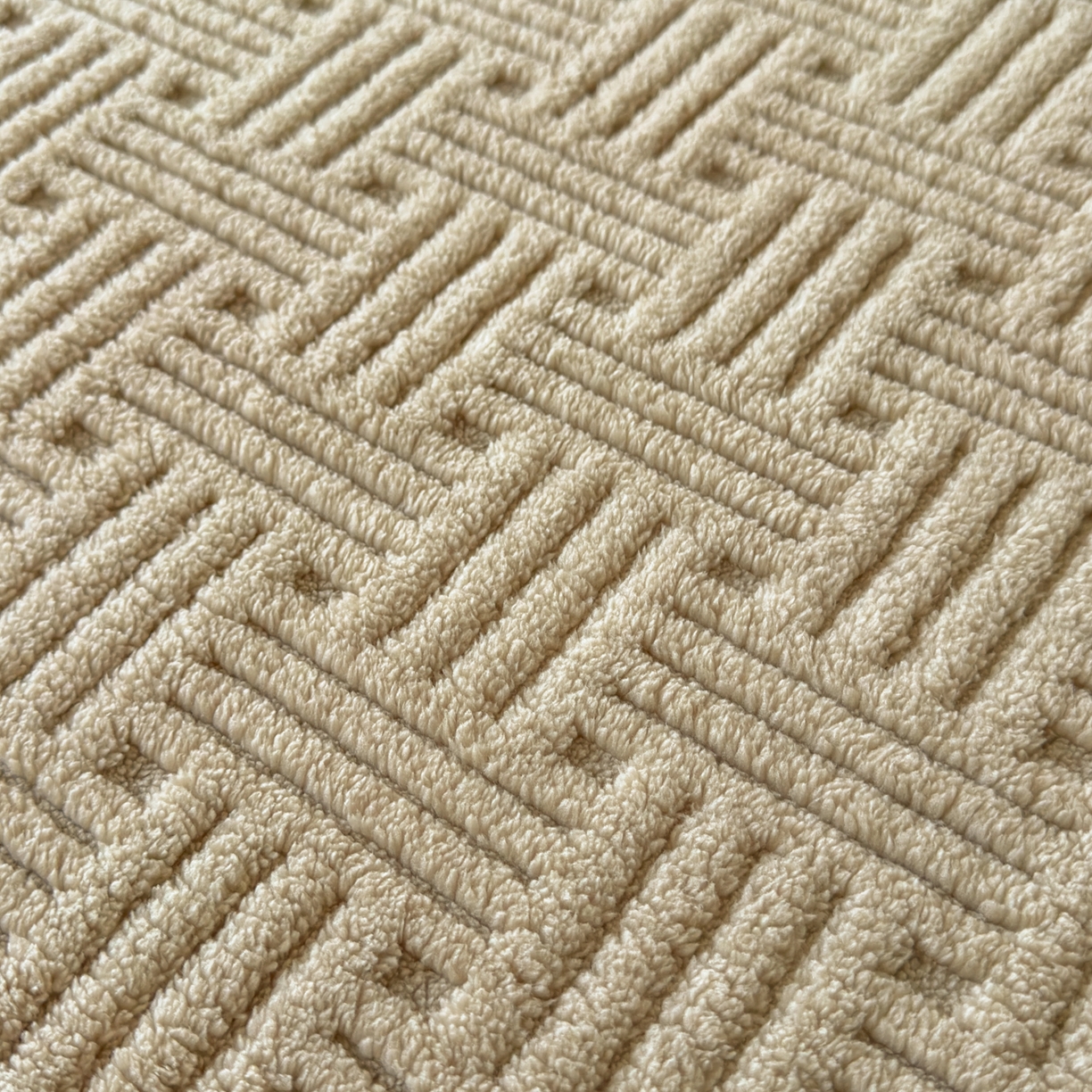 91家纺网 家纺一手货源 找家纺 欧邦 2025新款A类提花舒棉绒双面绒单层毯 深卡其