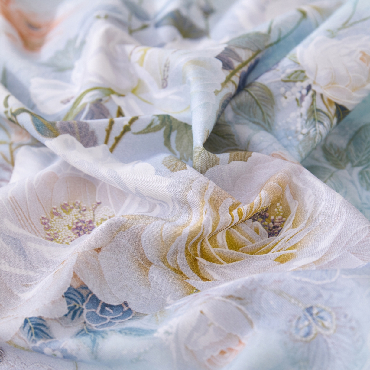 91家纺网 家纺一手货源 找家纺 元元家居（元元被业） 2025秋冬新款全棉纯棉磨毛印花四件套 玫瑰花绣