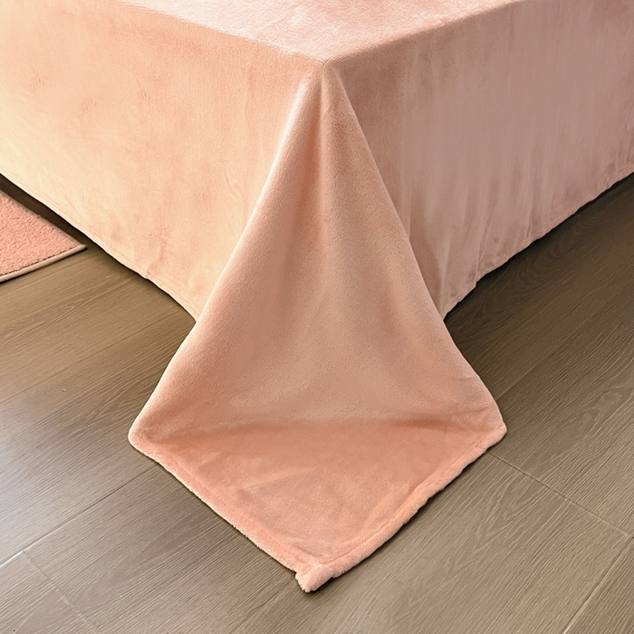 91家纺网 家纺一手货源 找家纺 小叮当家纺仓储工厂店 2025新款亲肤舒适成品提花包边牛奶绒四件套-提花 提花-蓝粉