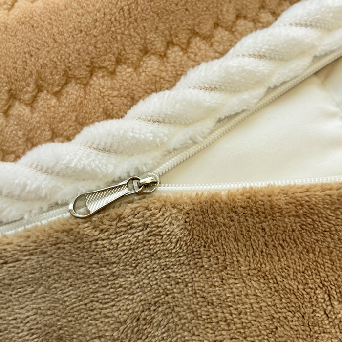 91家纺网 家纺一手货源 找家纺 小叮当家纺仓储工厂店 2025新款亲肤舒适成品提花包边牛奶绒四件套-提花 提花-杏咖