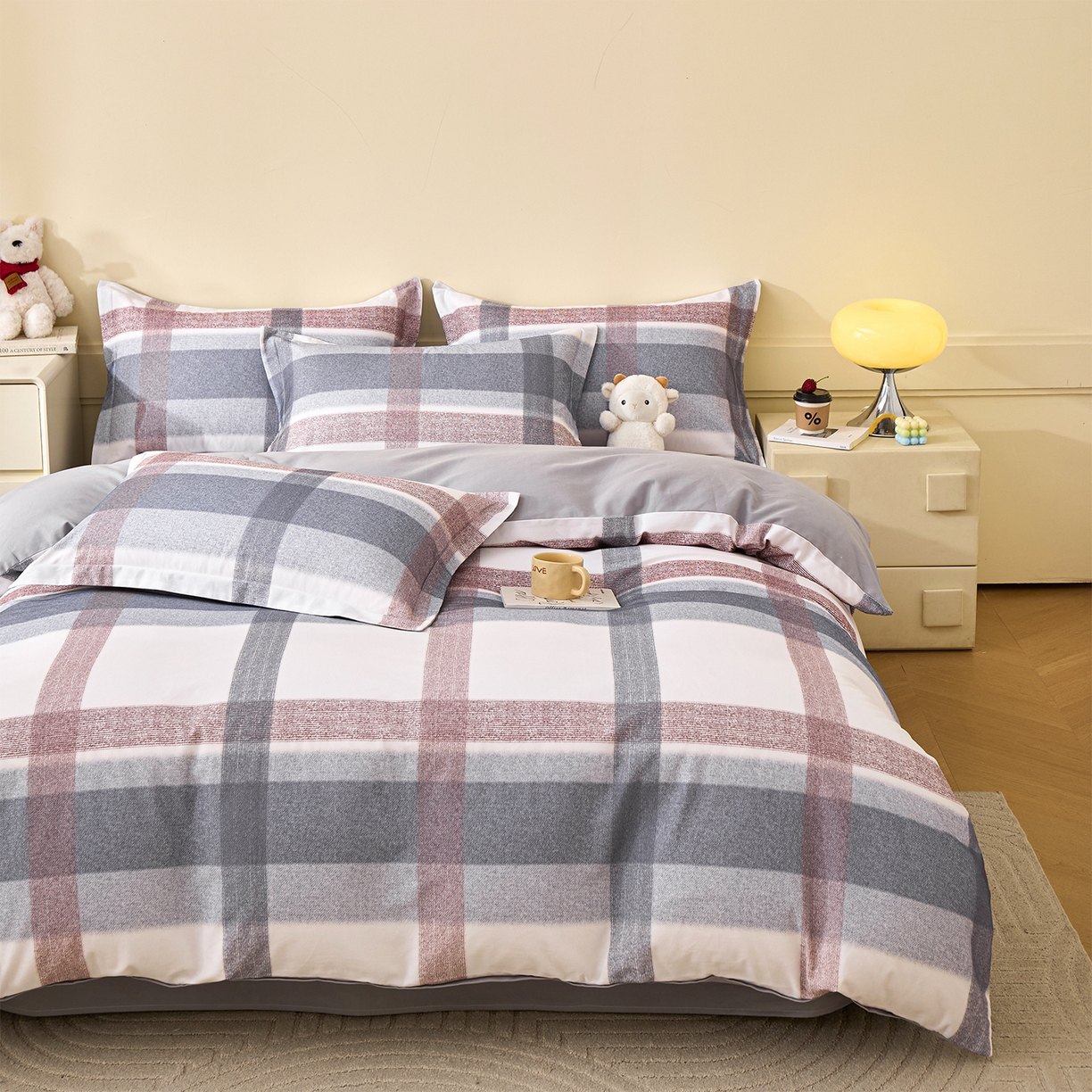 91家纺网 家纺一手货源 找家纺 元元家居（元元被业） 2025秋冬新款全棉纯棉磨毛印花四件套 佩德拉