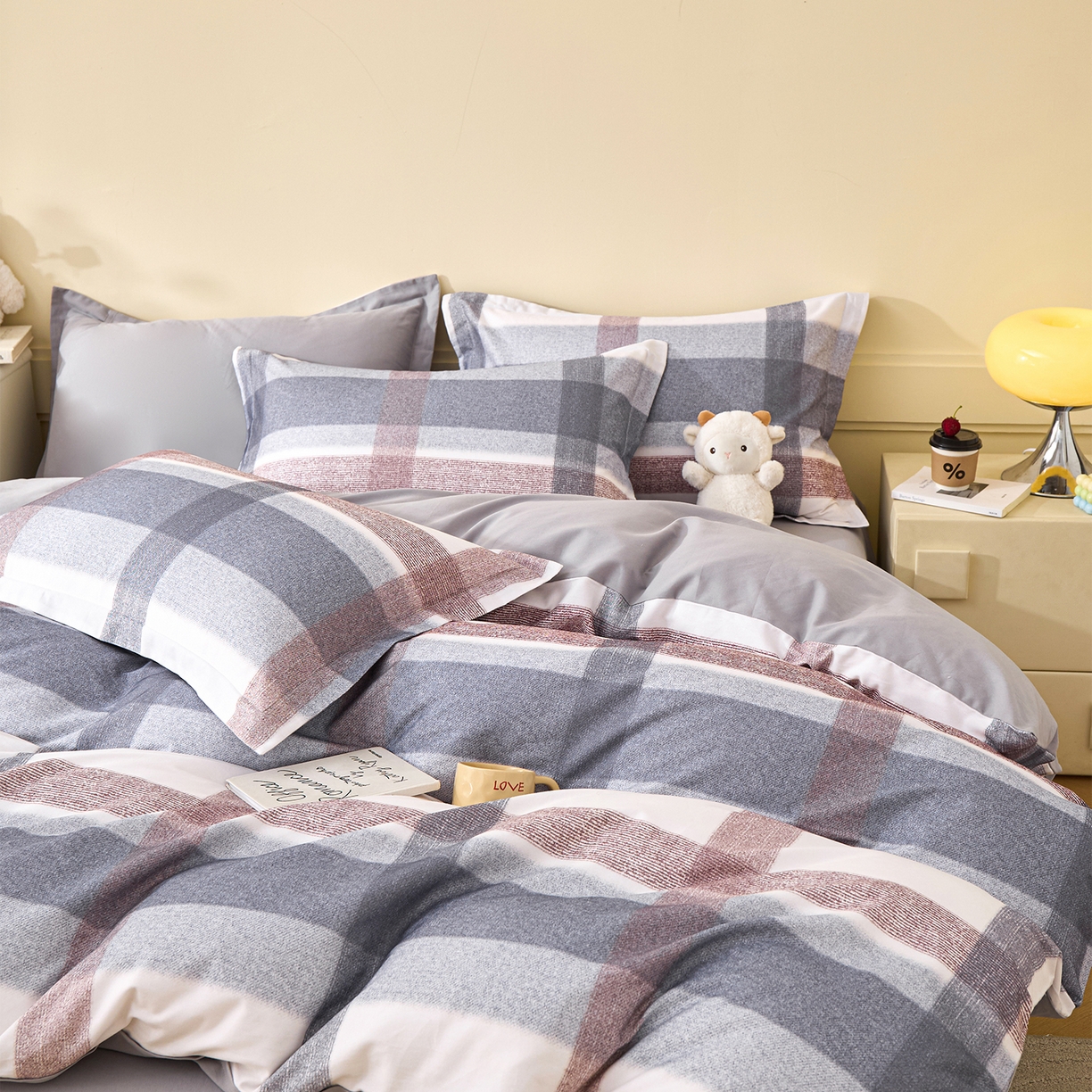 91家纺网 家纺一手货源 找家纺 元元家居（元元被业） 2025秋冬新款全棉纯棉磨毛印花四件套 佩德拉