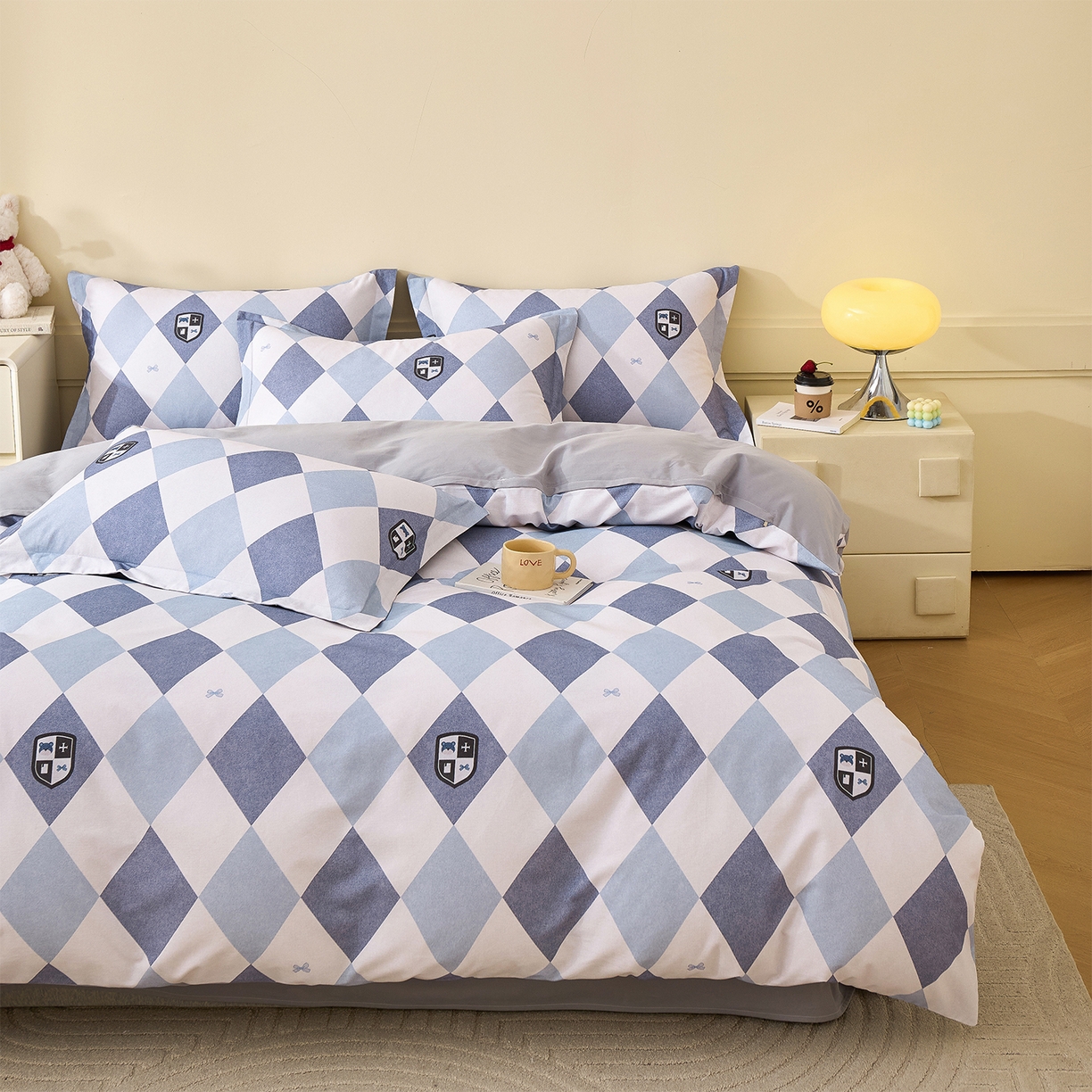 91家纺网 家纺一手货源 找家纺 元元家居（元元被业） 2025秋冬新款全棉纯棉磨毛印花四件套 骑士荣耀