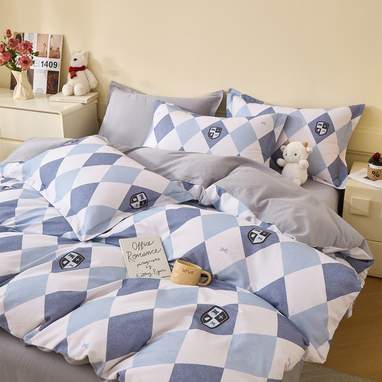 91家纺网 家纺一手货源 找家纺 元元家居（元元被业） 2025秋冬新款全棉纯棉磨毛印花四件套 骑士荣耀