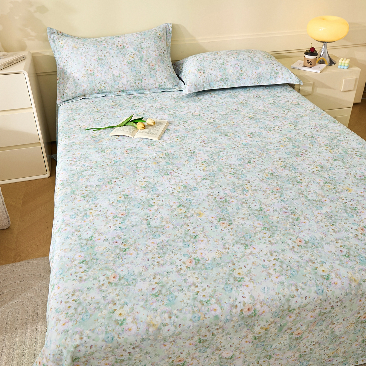 91家纺网 家纺一手货源 找家纺 元元家居（元元被业） 2025秋冬新款全棉纯棉磨毛印花单床单 锦云情深