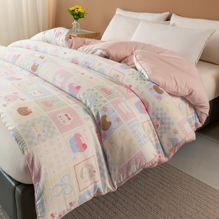 91家纺网 家纺一手货源 找家纺 （总）小叮当家纺仓储工厂店 2025新款A类云感双层纱冬被春秋被被子被芯