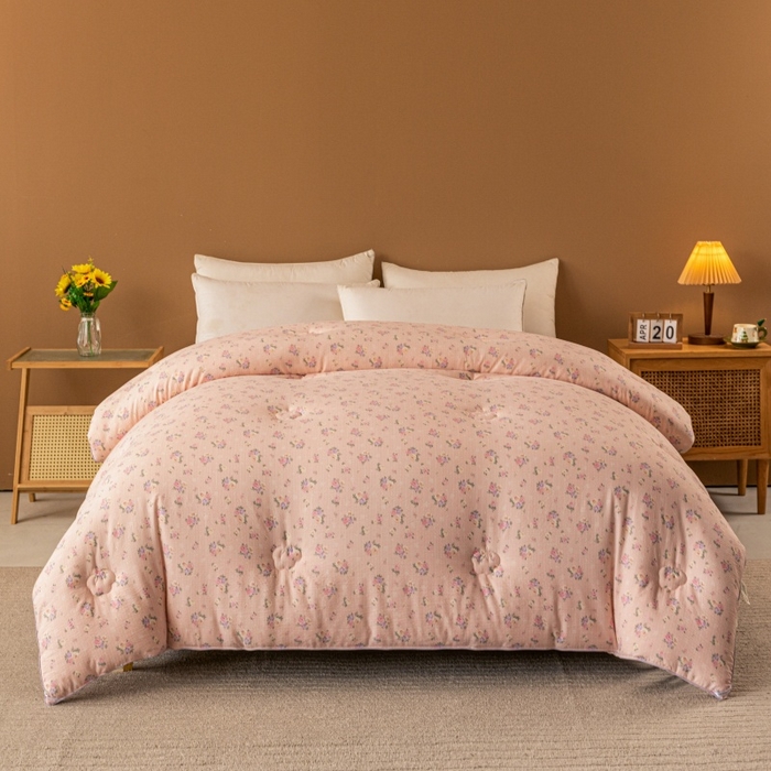 91家纺网 家纺一手货源 找家纺 小叮当家纺仓储工厂店 2025新款A类云感双层纱冬被春秋被被子被芯 幽帘