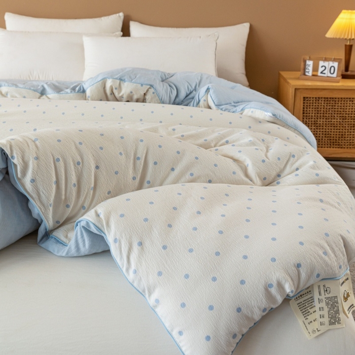 91家纺网 家纺一手货源 找家纺 小叮当家纺仓储工厂店 2025新款A类云感双层纱冬被春秋被被子被芯 海盐汤圆