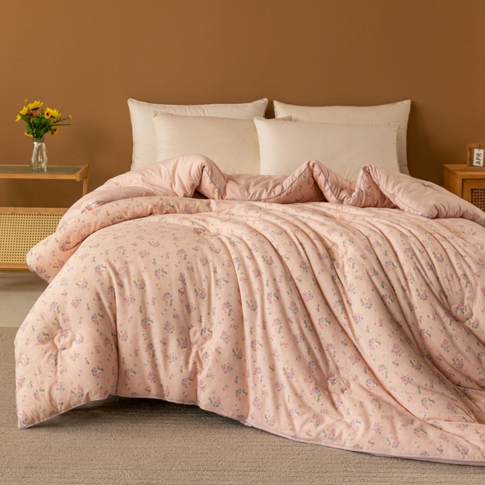 91家纺网 家纺一手货源 找家纺 小叮当家纺仓储工厂店 2025新款A类云感双层纱冬被春秋被被子被芯 幽帘