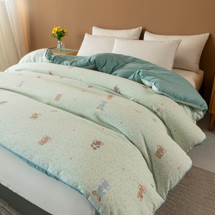 91家纺网 家纺一手货源 找家纺 小叮当家纺仓储工厂店 2025新款A类云感双层纱冬被春秋被被子被芯 少女象