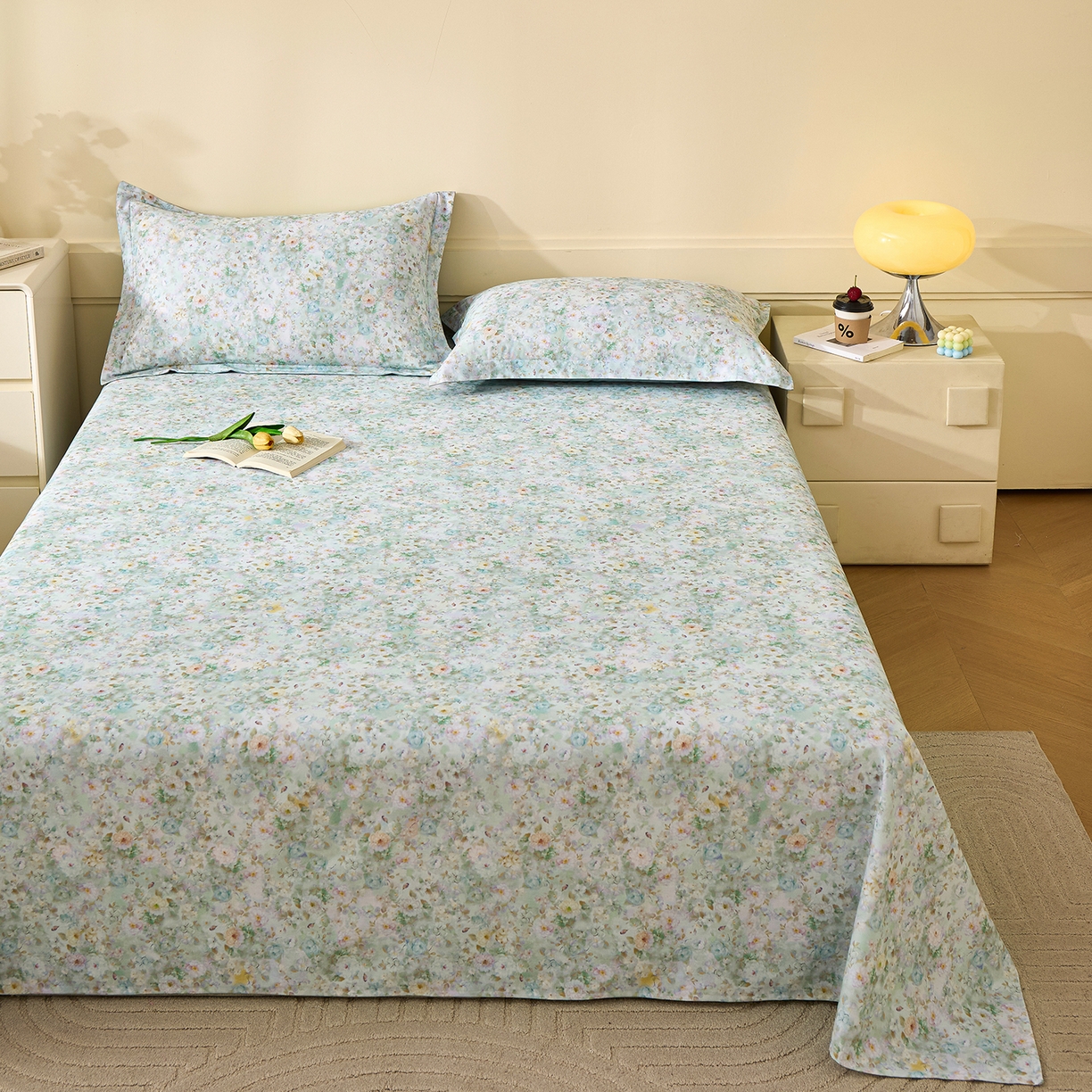 91家纺网 家纺一手货源 找家纺 元元家居（元元被业） 2025秋冬新款全棉纯棉磨毛印花单床单 锦云情深