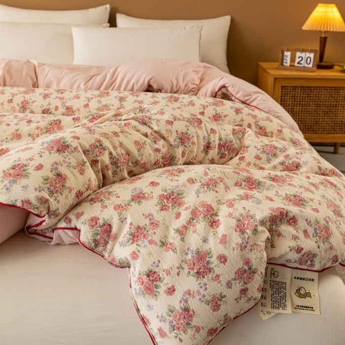 91家纺网 家纺一手货源 找家纺 小叮当家纺仓储工厂店 2025新款A类云感双层纱冬被春秋被被子被芯 星眠云野