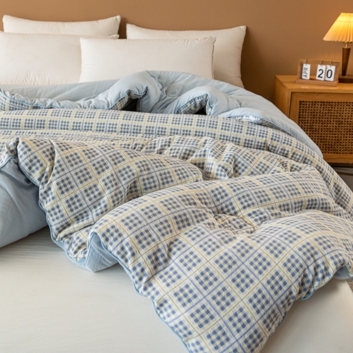 91家纺网 家纺一手货源 找家纺 小叮当家纺仓储工厂店 2025新款A类云感双层纱冬被春秋被被子被芯 银河