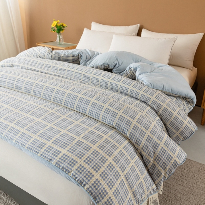 91家纺网 家纺一手货源 找家纺 小叮当家纺仓储工厂店 2025新款A类云感双层纱冬被春秋被被子被芯 银河