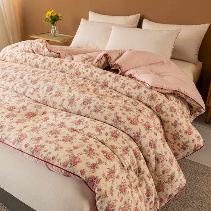 91家纺网 家纺一手货源 找家纺 小叮当家纺仓储工厂店 2025新款A类云感双层纱冬被春秋被被子被芯 星眠云野