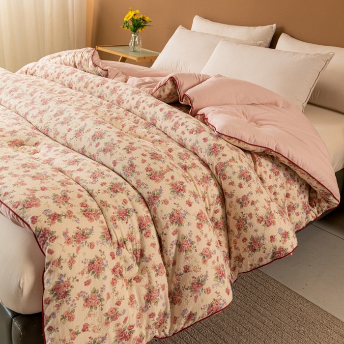 小叮当家纺仓储工厂店 2025新款A类云感双层纱冬被春秋被被子被芯 星眠云野