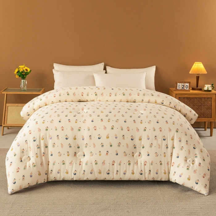 91家纺网 家纺一手货源 找家纺 小叮当家纺仓储工厂店 2025新款A类云感双层纱冬被春秋被被子被芯 兔子集合