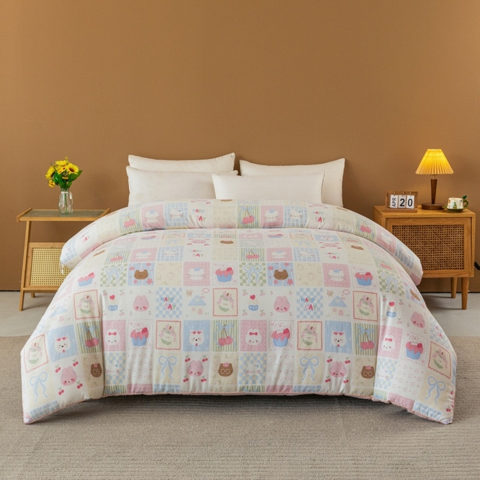 91家纺网 家纺一手货源 找家纺 小叮当家纺仓储工厂店 2025新款A类云感双层纱冬被春秋被被子被芯 奶油块块