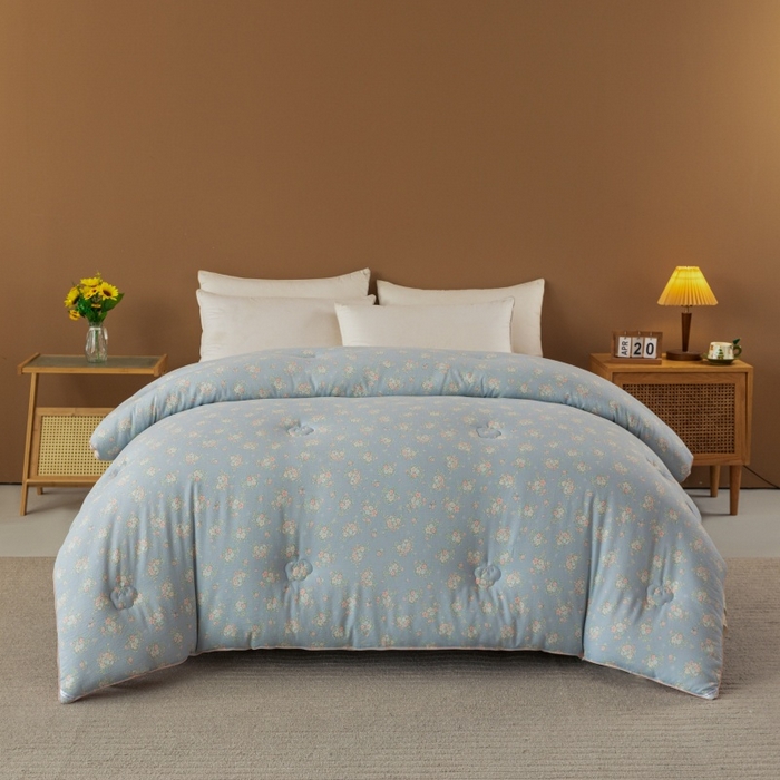 91家纺网 家纺一手货源 找家纺 小叮当家纺仓储工厂店 2025新款A类云感双层纱冬被春秋被被子被芯 风轻寄语