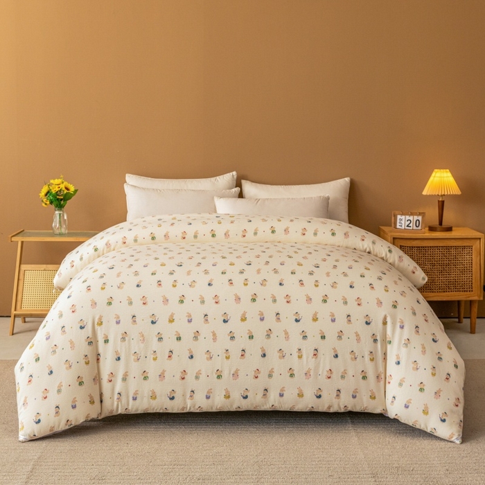 91家纺网 家纺一手货源 找家纺 小叮当家纺仓储工厂店 2025新款A类云感双层纱冬被春秋被被子被芯 兔子集合