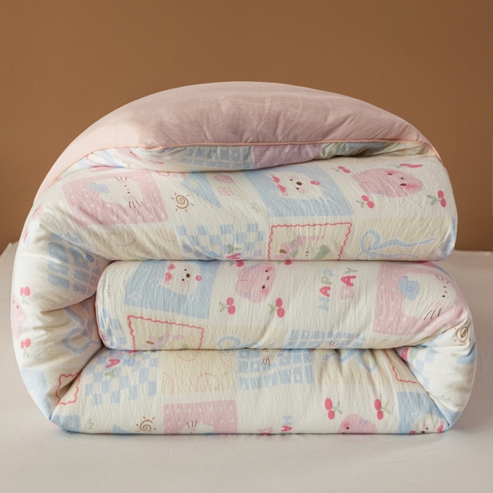 91家纺网 家纺一手货源 找家纺 小叮当家纺仓储工厂店 2025新款A类云感双层纱冬被春秋被被子被芯 奶油块块