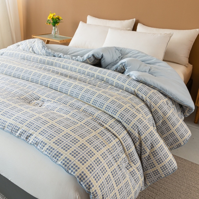 91家纺网 家纺一手货源 找家纺 小叮当家纺仓储工厂店 2025新款A类云感双层纱冬被春秋被被子被芯 银河