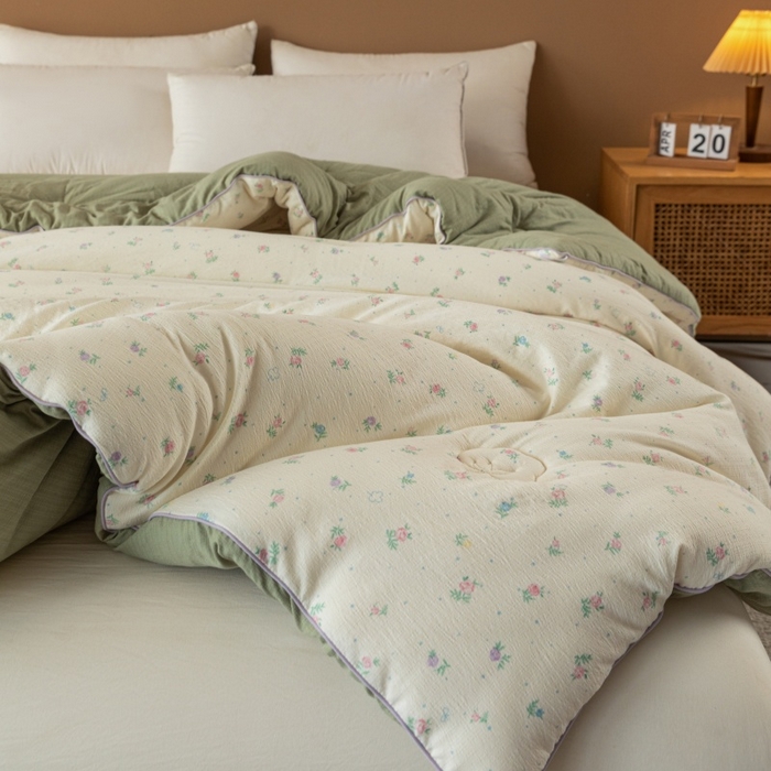 91家纺网 家纺一手货源 找家纺 小叮当家纺仓储工厂店 2025新款A类云感双层纱冬被春秋被被子被芯 初恋