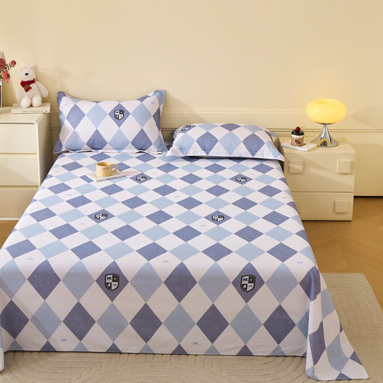 91家纺网 家纺一手货源 找家纺 元元家居（元元被业） 2025秋冬新款全棉纯棉磨毛印花单床单 骑士荣耀