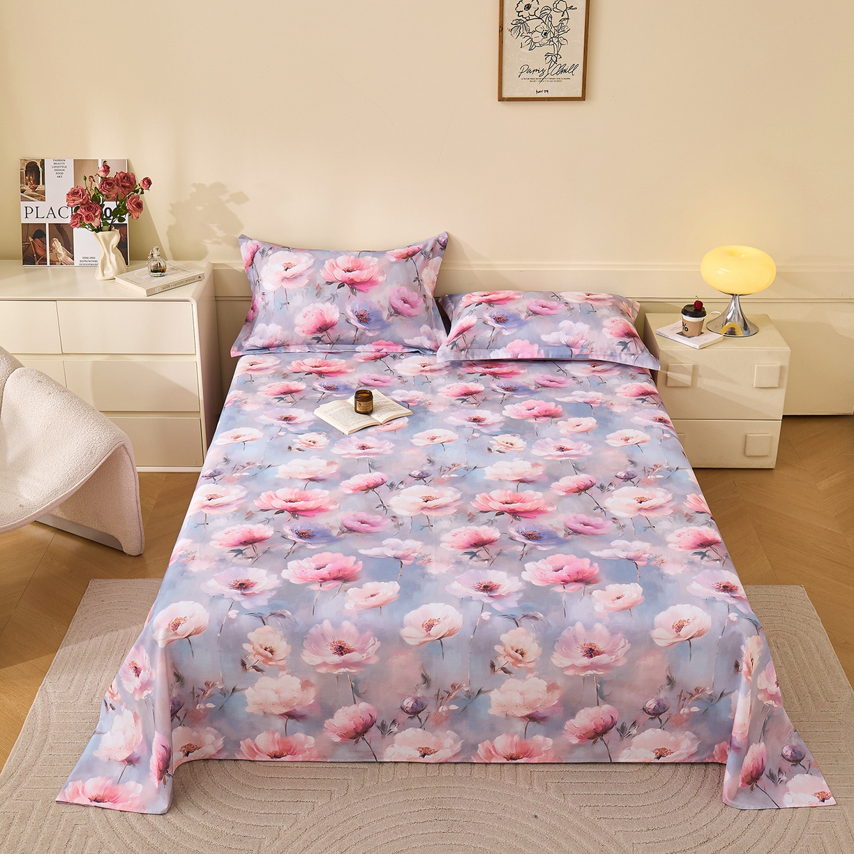 元元家居（元元被业） 2025秋冬新款全棉纯棉磨毛印花单床单 山间闲云