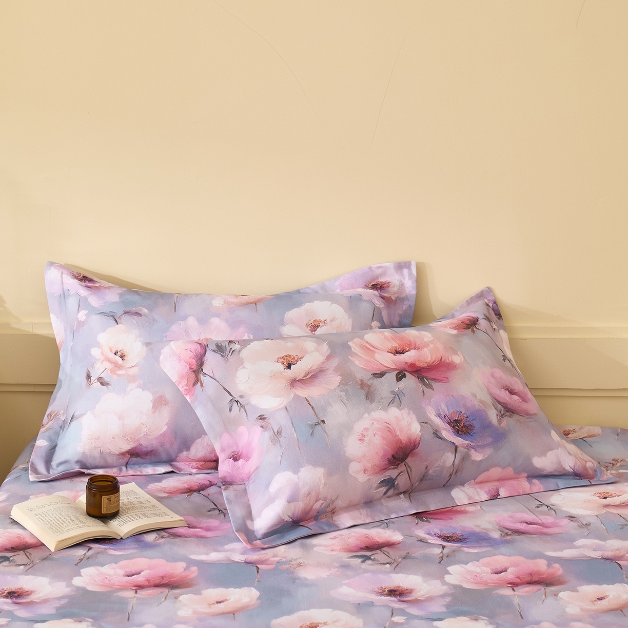 91家纺网 家纺一手货源 找家纺 元元家居（元元被业） 2025秋冬新款全棉纯棉磨毛印花单床单 山间闲云