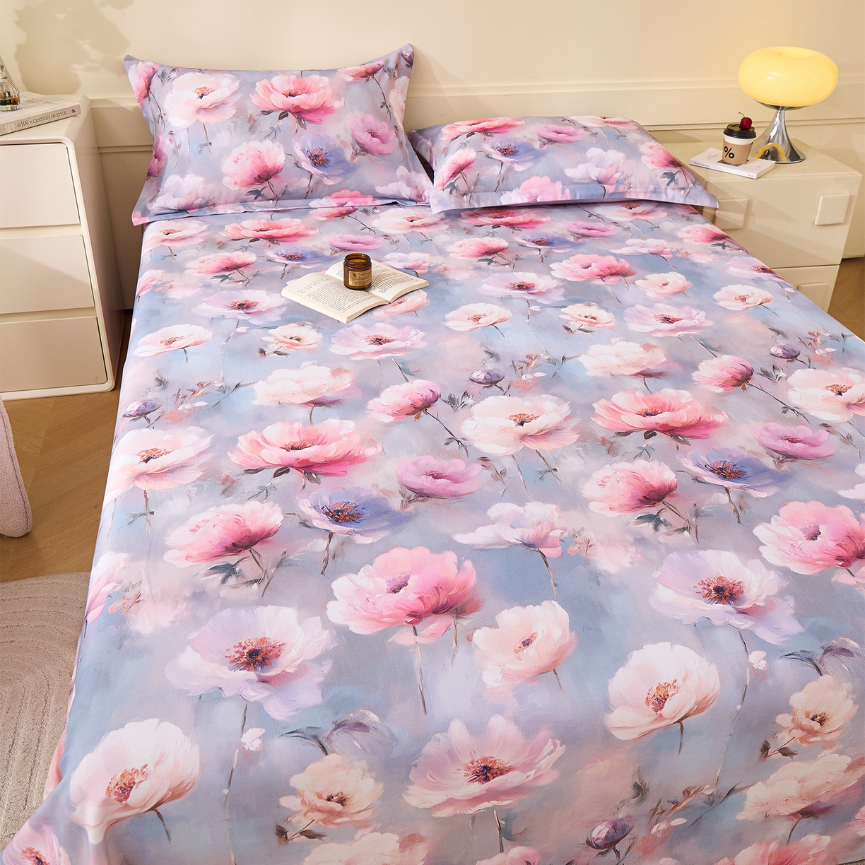 91家纺网 家纺一手货源 找家纺 元元家居（元元被业） 2025秋冬新款全棉纯棉磨毛印花单床单 山间闲云