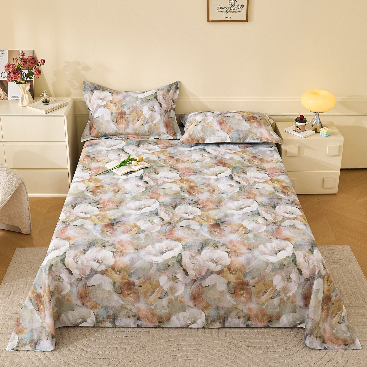 元元家居（元元被业） 2025秋冬新款全棉纯棉磨毛印花单床单 香雾蒙月